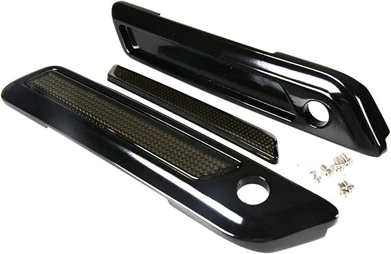 Black Saddlebag Outer Lid Hinge Latch Covers For Harley Touring Electra Road Street Glide 2014-2023 (Black Smoke)