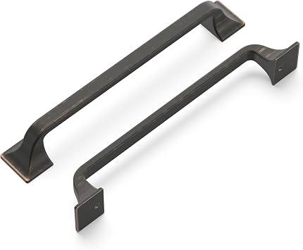 Hickory Hardware 1 Pack Solid Core Kitchen Cabinet Pulls, Luxury Cabinet Handles, Hardware for Doors & Dresser Drawers, 6-5/16 Inch (160mm) Hole Center, Vintage Bronze, Forge Collection