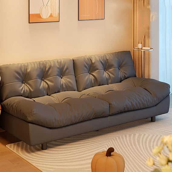 Modular Sectional Sofa Couches Couch with Faux Leather Cushion Seat Modular Sofa Memory Foam Sectional Couches for Living Room Cloud Couch with Back Support Recliner Sleeper Sofa Easy Assembly