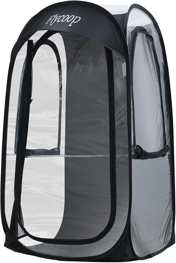 Sports Tent Pop Up Shelter: Flycoop 37" L x 37" W x 63" H Weather Sports Pod for 1 Person Shelter in Winter Portable Camping Tents Outdoor Cold Weather Screen Bubble House Pod Shade Tent