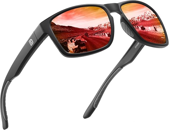 DUCO Polarized Square Sunglasses for Men Women UV400 Protection Lightweight Sun Glasses for Driving Outdoor Sports 6288