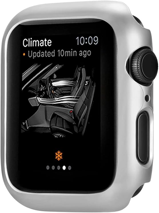 Compatible with Apple Watch Series 9 8 7 Case 41mm, Super Thin Bumper Protector PC Hard Cover Lightweight Slim Shockproof Accessories Matte Frame Compatible iWatch Silver, 41mm
