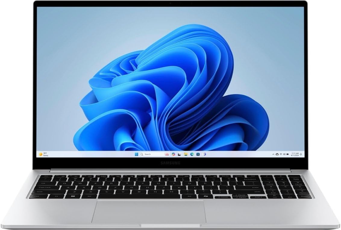 Samsung Galaxy-Book4 Laptop, 2024, 15.6 1920 x 1080 IPS, Intel Core 7 150U 10-Core, 16GB LPDDR4, 4TB SSD, Windows 11 Pro, Backlit Keyboard, Wi-Fi 6, Bluetooth 5.1, 720p HD Camera, Silver