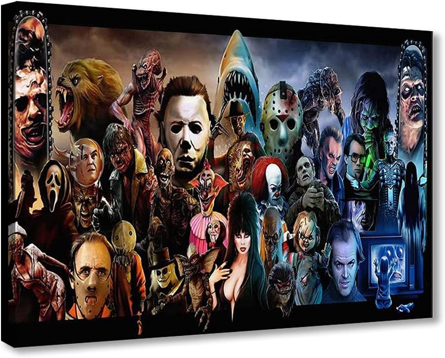 Horror Movies Poster On Canvas Wall Art Decor Prints Painting Posters Decoracion Frame Picture Living Room Wall 12 x 18, Artwork - 05