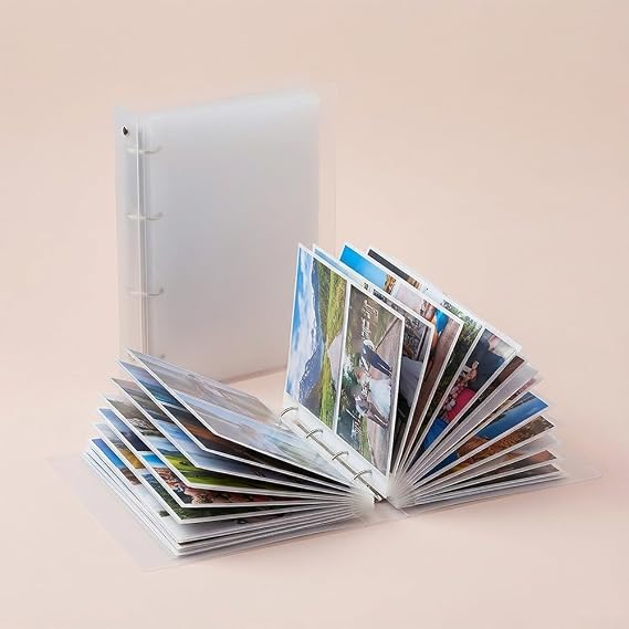 Photo Refill Page for 4 Ring Binder, 120 Clear Pocket Sleeves Holds 4x6" Pictures, Archival Quality Acid-Free Photo Album Insert Sheets
