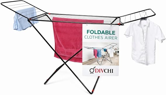 DIVCHI Clothes Drying Rack Folding Laundry Dryer Clothes | Drying Accessory | Metal Clothes Dryer Stand For Indoor and Outdoors
