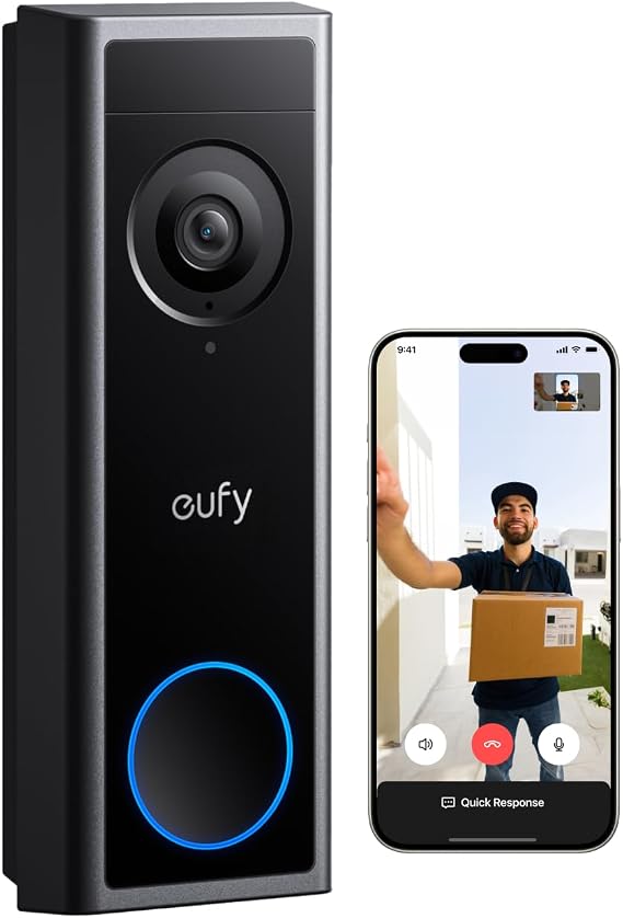 eufy Security Video Doorbell C31, 2K FHD, Battery or Wired, No Subscription