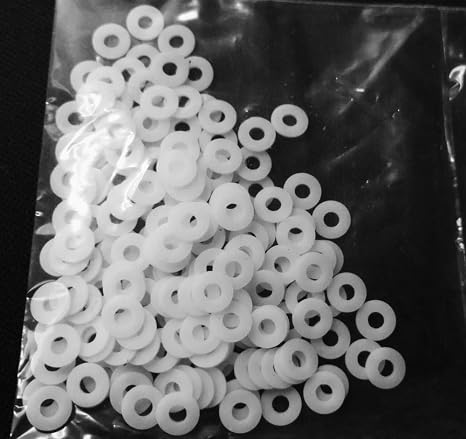 Custom Made 100x Flat PTFE Teflon Washer Spacer Gasket OD 2.7 3 3.2 3.5 3.6 3.8 5 5.5 x 1.6 x 0.2 0.3 0.5mm ID 1.6mm Shim - (Size: OD 2.7mm, Color: White, Thickness: 0.2mm, Inner Diameter: 1.6mm)