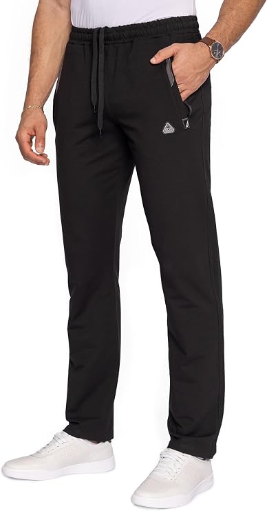 Men's Sweatpants (Avg & Tall) Luxury Fit - Made in Turkey Athletic Sweat Pants for Tall Men with Zipper Pockets