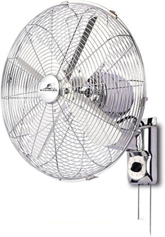 Metal Retro Wall Fan,3 Speed Mechanical/Remote Control Wall-mounted Fan,Left and right oscillating head wall mounted fan for Industrial,Commercial,Residential (14 inch, Silver manual models)