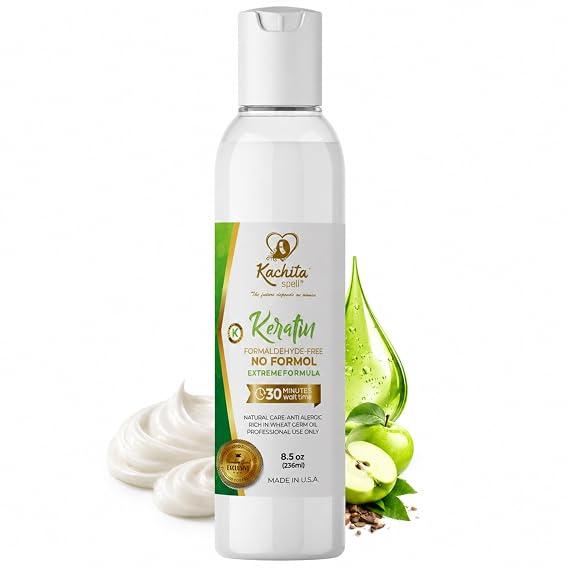 Brazilian Keratin Treatment Formaldehyde Free Kachita Spell Hair Straighteners No Formol Made in USA (8floz)