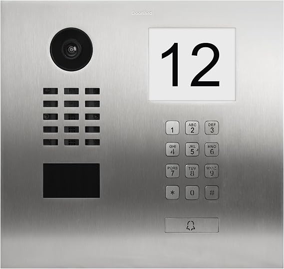 DoorBird IP Video Door Station D2101IKH for Single Family Homes, Brushed Stainless Steel V4A (Salt-Water and Grinding dust Resistant), incl. Illuminated Info Module