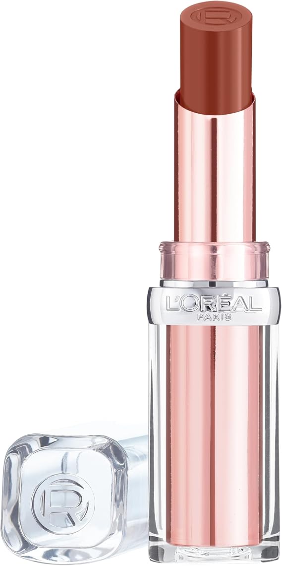 L'Oreal Paris Lipstick, Balm-In-Lipstick, Keep Lips Hydrated, Smooth & Moisturising, Natural-Looking Shiny Finish, Glow Paradise, Shade: 107 Brown Enchante