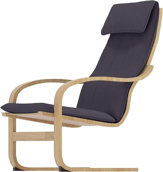 Cotton Poang Chair Cover Replacement, Made Compatible with IKEA Poang Armchair Slipcover Only Dark Gray