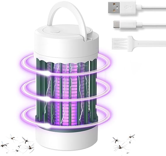 Bug Zapper Rechargeable Portable Mosquito Zapper - Wireless Electric Insect Trap Light | High Powered Indoor Flying Bug Killer Lamp