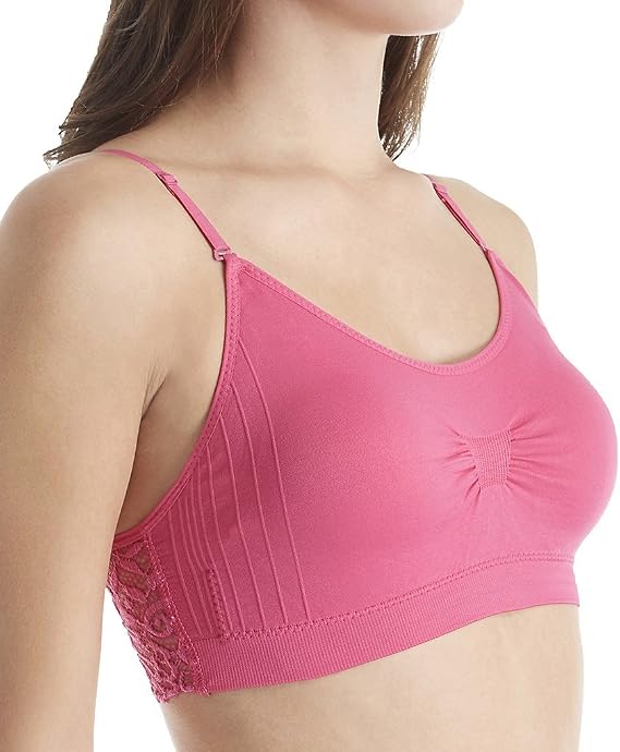 Coobie Lace Back Scoopneck Bralette (9015) O/S/Hot Pink
