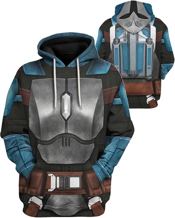 Men Warrior Hoodie Jacket Hooded Sweatshirt Graphic Pullover