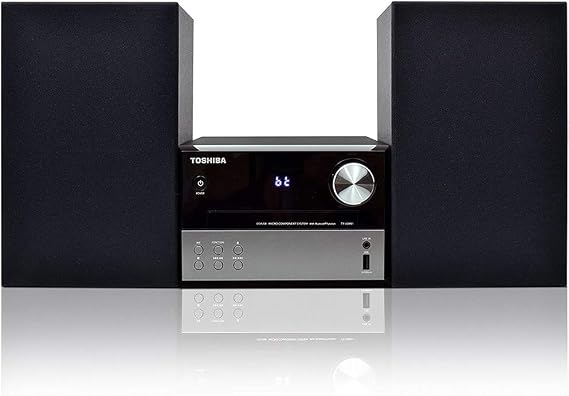 Toshiba TY-ASW91 Micro Component Speaker System: Wireless Bluetooth Speaker Sound System with FM, USB & CD, AUX Input, LED Display and Remote Control
