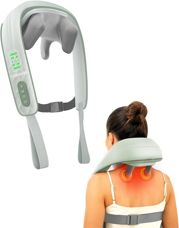Snailax Cordless Shiatsu Neck & Shoulder Massager with Heat, FSA Eligible