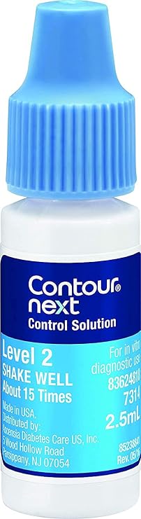 Ascensia CONTOUR NEXT Control Solution Level 2 (2.5mL Bottle) Control Solution for Blood Glucose Monitoring, Easy Drop Application for Accuracy Checks, Supports Reliable Blood Sugar Testing
