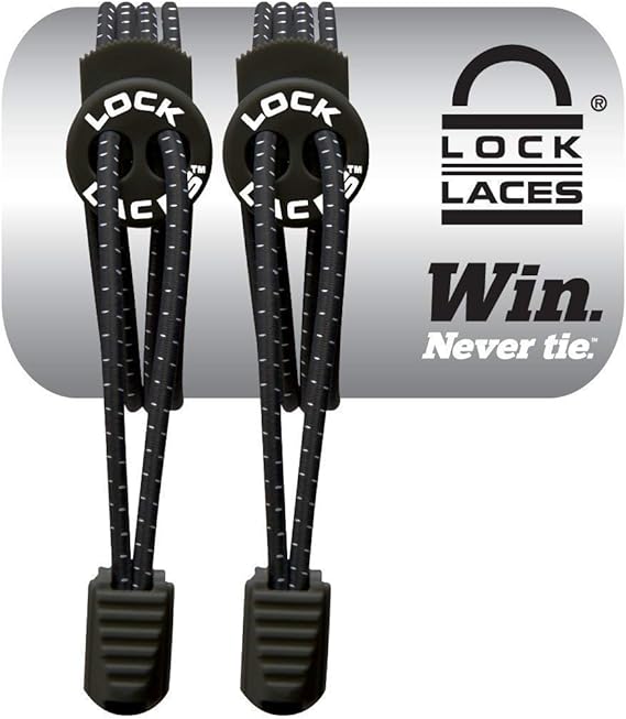 Lock Laces - Elastic No Tie Shoelaces 1 Size Fits All for Kids Adults Tieless Shoe Laces Tennis Shoes Sneakers