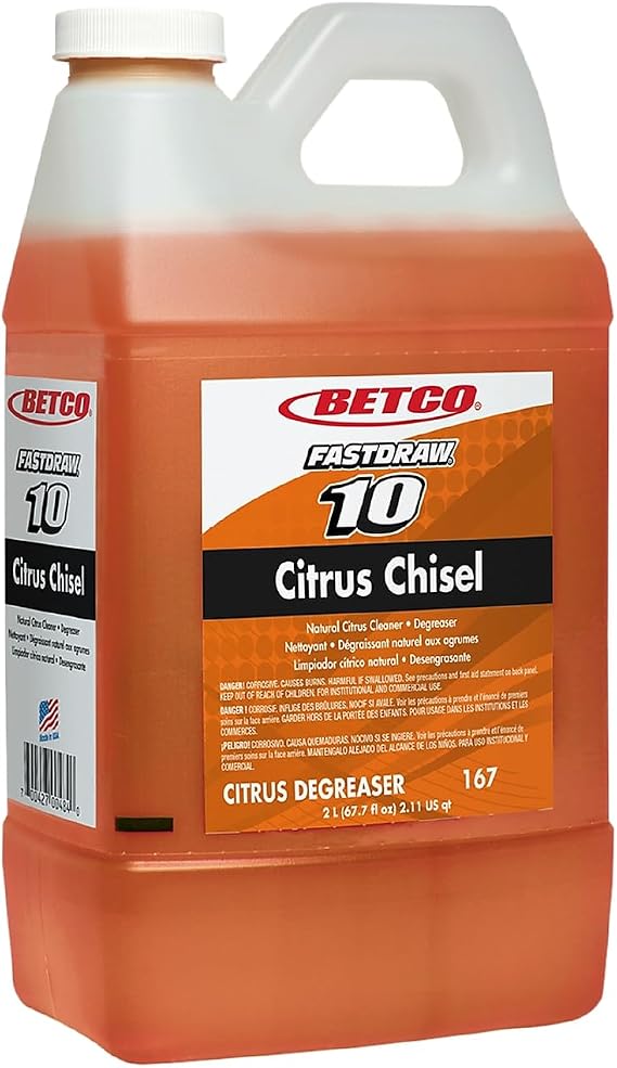 Betco Fastdraw 10 Citrus Chisel Cleaner/Degreaser, Citrus Scent, 67.6 oz., 4/Carton (BET1674700)