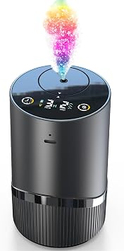Waterless Essential Oil Diffuser -Aroma Diffuser, Portable Smart Scent Air Machine 1/2/3 & Continuous Mist, Anti-TIPP, Timer Setting and Auto-Off Function Black