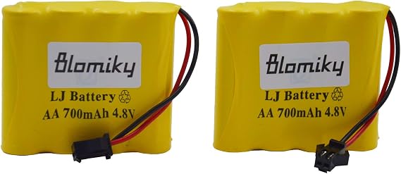 Blomiky 2pcs 4.8V 700mAH Ni-Cd AA Battery Pack Suitable for SY-E511 RC Excavator C181 C182 C185 4WD Off Road Rock Crawler RC Vehicle / 4.8V 700mAh Yellow 2