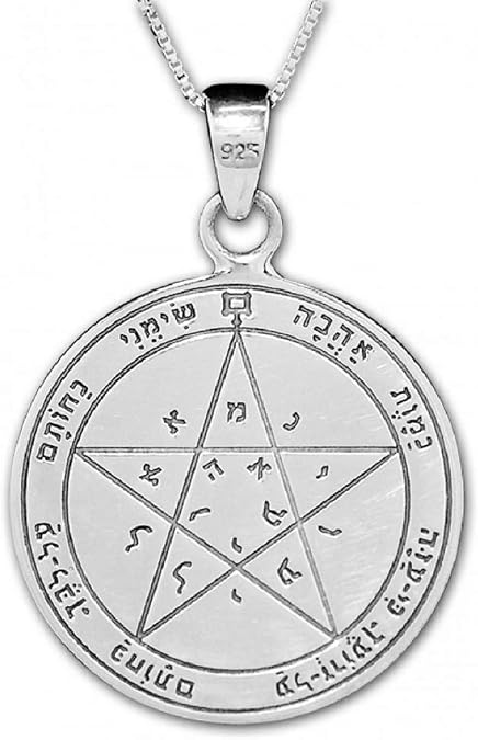 King Solomon Wishes Seal Pendant Kabbalah Amulet Silver 925