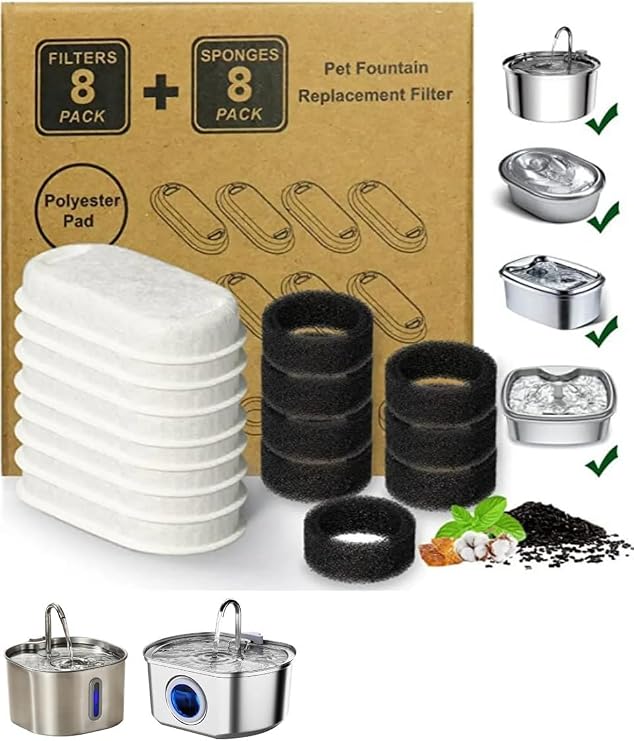 Activated Carbon Replacement Filter For Stainless Steel Water Spring 8 Pieces Aryuper Compatible
