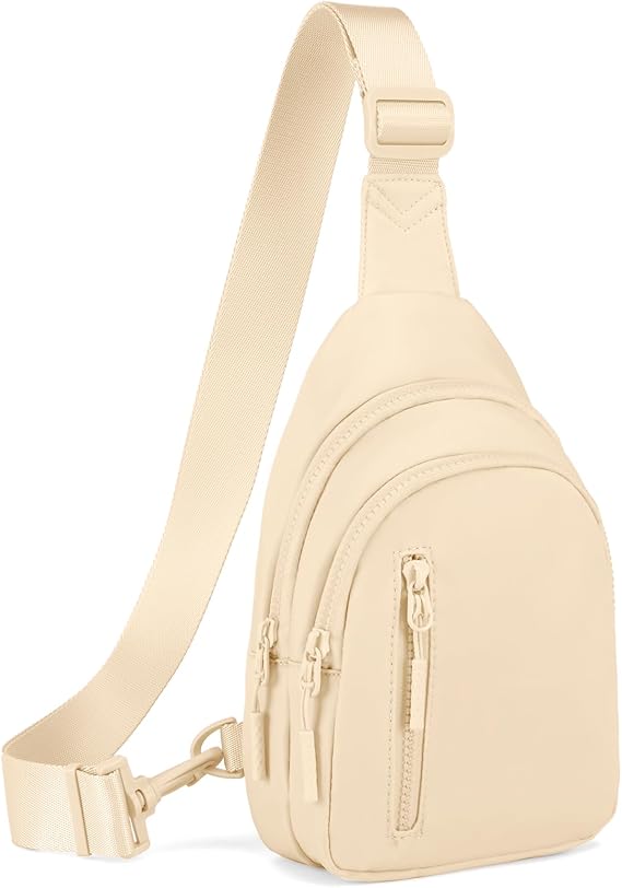 Viverte Small Sling Bag Crossbody Bag for Women with 4 Pockets Cross Body Fanny Pack Womens Chest Bag for Outdoors Traveling