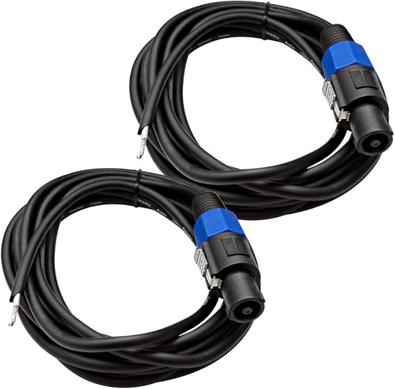 Seismic Audio SPRW15Pair 15-Feet Raw Wire to Speakon Speaker Cable, 16 Guage, PA/DJ/Home Audio