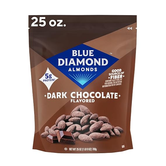 Blue Diamond Almonds Dark Chocolate Flavored Snack Nuts, 25 oz, Pack of 1
