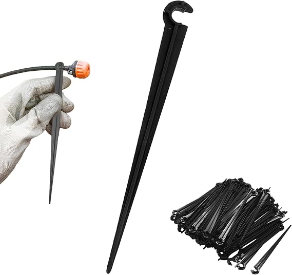 25 Pcs Drip Irrigation Support Stakes for 1/4 Inch Tubing | plastic drip irrigation support stakes, 1/4 inch drip tubing holder stakes for garden greenhouse lawn irrigation system