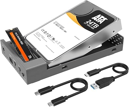MAIWO External Hard Drive Enclosure for M.2 NVMe SSD and 2.53.5 Inch SATA SSDHDD, Bidirectional Clone NVMe and SATA, USB 3.2 Gen2 10Gbps Type-C Hard Disk Adapter Docking Station