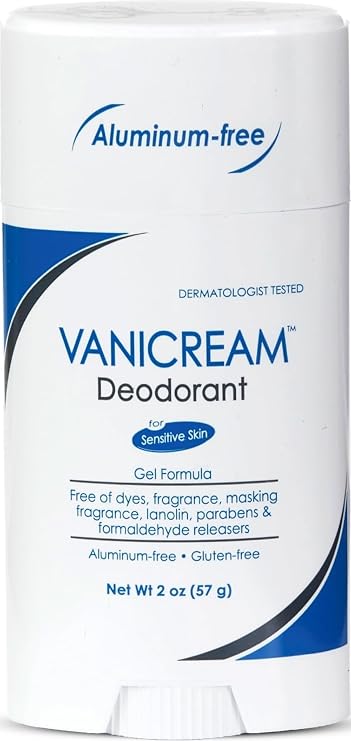 Vanicream Aluminum-Free Gel Deodorant, 2 Oz, Formulated without Common Irritants for Sensitive Skin, Water-Based Gel, Helps Reduce Odor, Unscented, No Alcohol, Talc or Baking Soda