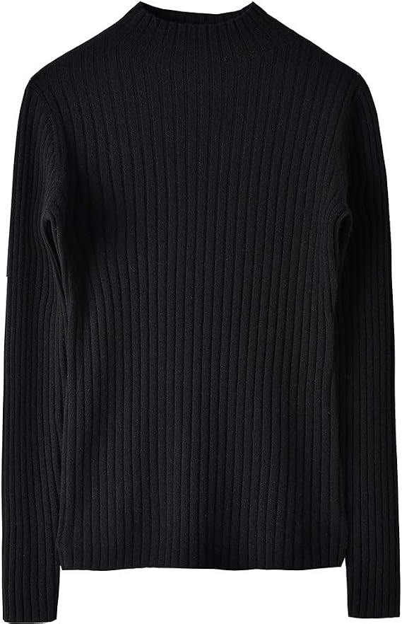 ZHILI Women's Fall/Winter Knit Stripes Mock Neck Slim Fit Merino Wool Sweater(5 Colors)