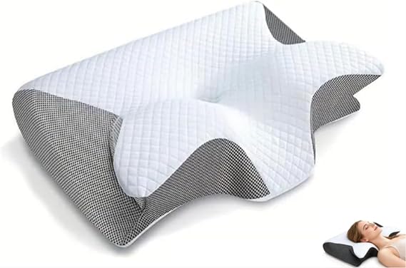 Memory Foam Pillow - Ergonomic Supportive Neck Pillow for Comfortable Side Sleepers