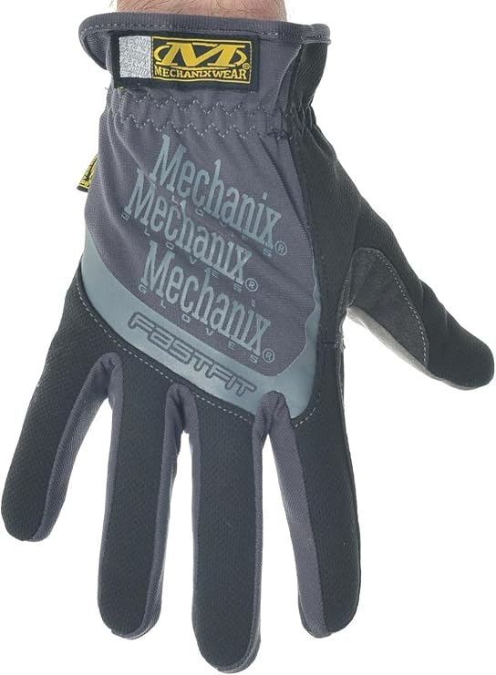 FastFit Work Gloves, Black/Gray, Large