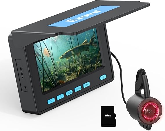 Eyoyo Underwater Fishing Camera 4.3": Portable Fish Finder DVR w/ 20M Cable | 4.3" HD IPS Screen, 8H Battery, Depth/Temp Detection, 140 Lens, IR Lights, Perfect for Boat, Lake/Sea Fishing Adventures