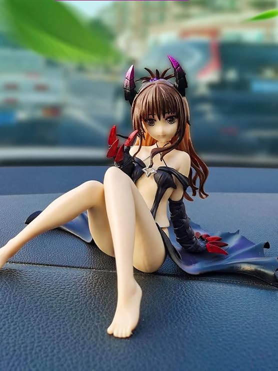 Dark Version of Yucheng Meikan Sitting Posture Car Ornaments Anime Girl Figure Model Car Accessories