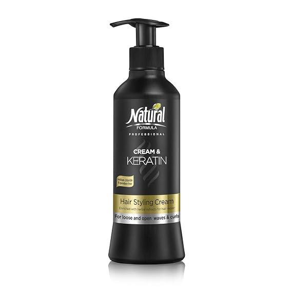 Natural FORMULA Professional Hair Moisturizer Cream - Styling Cream With Pure Keratin - Volume Reduction for Loose and Open Waves and Glowing Curls - Paraben and Sulfate Free - 13.5 Fl Oz