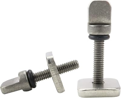 AQUBONA Fin Screw, Stainless Steel No Tool Surfing Accessories Fin Screw and Plate, 24 Pieces SUP Fin Screw for Longboard SUP Single Fin Paddleboard