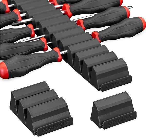 Ernst Manufacturing Screwdriver Pro - Modular Screwdriver Organizer for 26 Tools with Anti-Slip Base, Black - Made in The USA