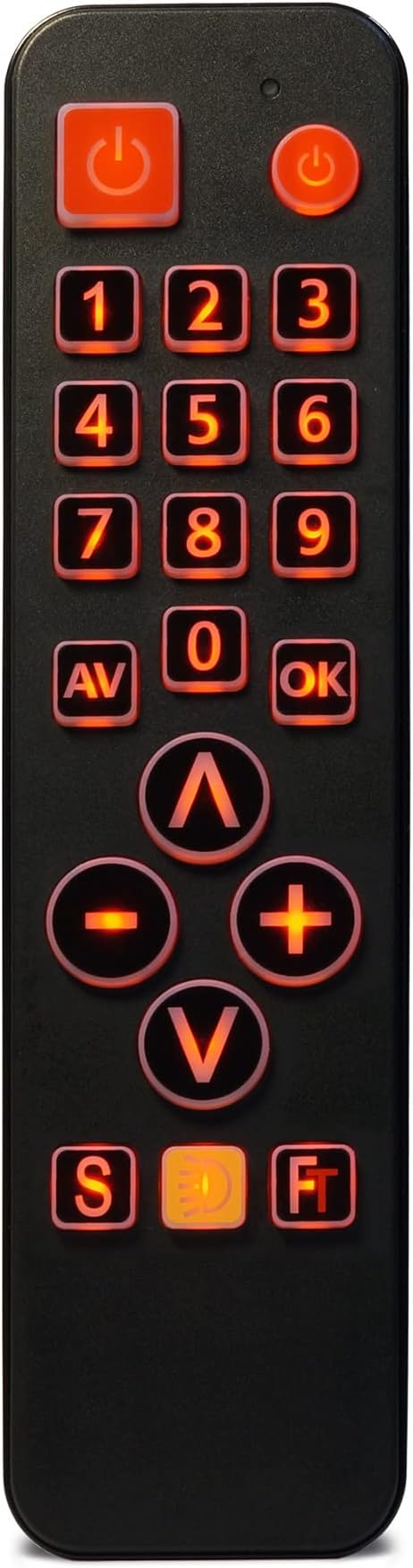 Feintech SDF00400 FeinControl Universal Remote Control Big Illuminated Keys Backlit Lighting Black