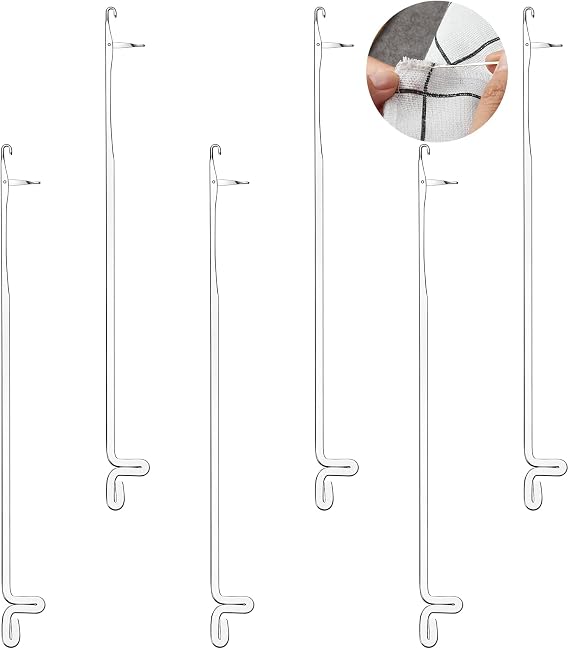 6 Pcs Serging Hooks Latch Crochet Hooks Sewing Needles Stainless Steel Knit Picker Snag Repair Tool for DIY Weave Knitting Revamping Threading Beads Jewelry Making