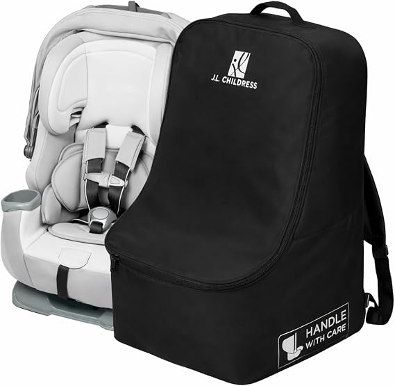 J.L. Childress Padded Backpack Car Seat Travel Bag - Deluxe, Black