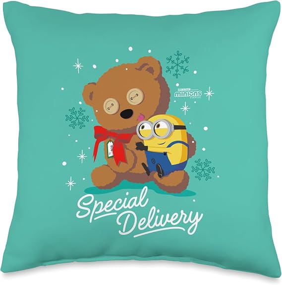 Minions Bob and Tim the Teddy Bear Holiday Throw Pillow