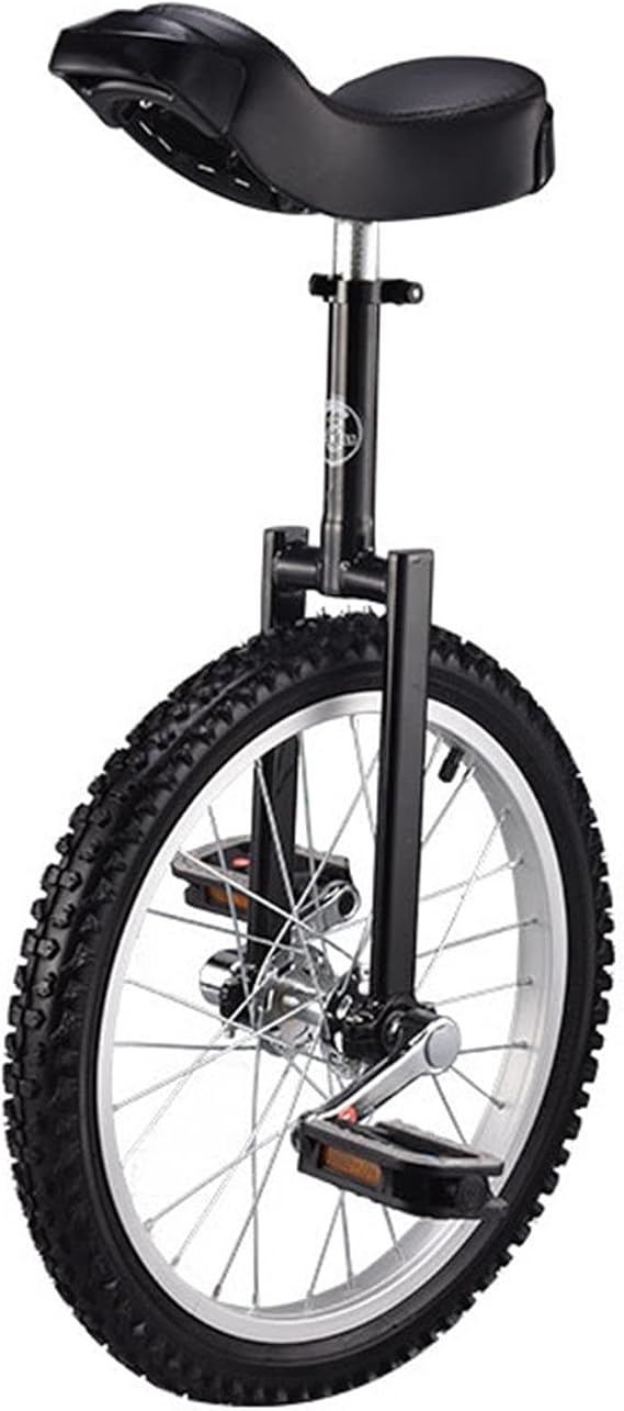 Single Wheel Unicycles 16/18/20 Inch Wheel Unicycle, Adult Unicycle, Balance Exercise Fun Bike, Fitness Scooter, Adjustable Seat, Load 150kg/330lbs, for Circus Performance(Black,20 inch)