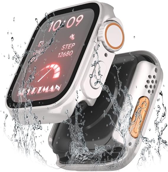 Yrzper Waterproof Case Compatible with Apple Watch Series 8 7 6 5 4 SE/SE2 40/41/44/45mm[Turning into Ultra]Watch Crown + Watch Back Cover Full Protective Screen Protector Cover(41mm,Starlight color)